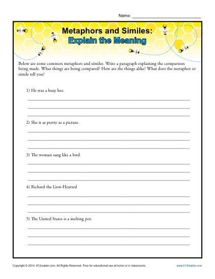 Metaphors And Similes  Explain The Meaning