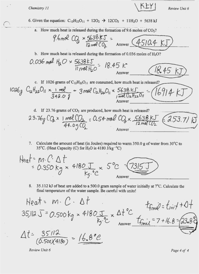 Mole Calculations Practice Worksheet