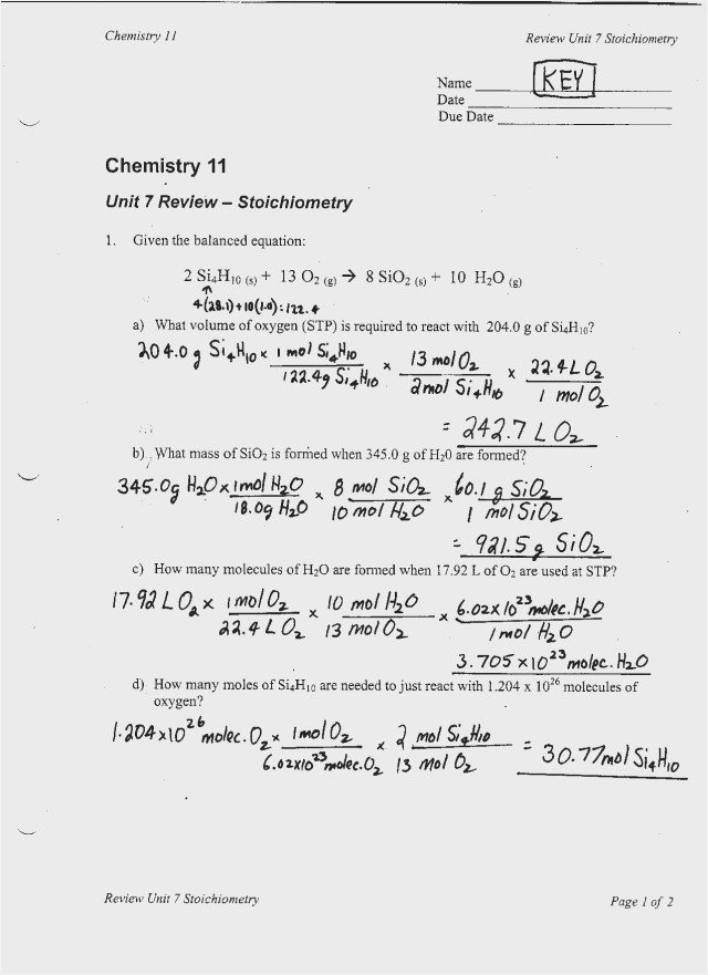 Mole-particle Practice Worksheets