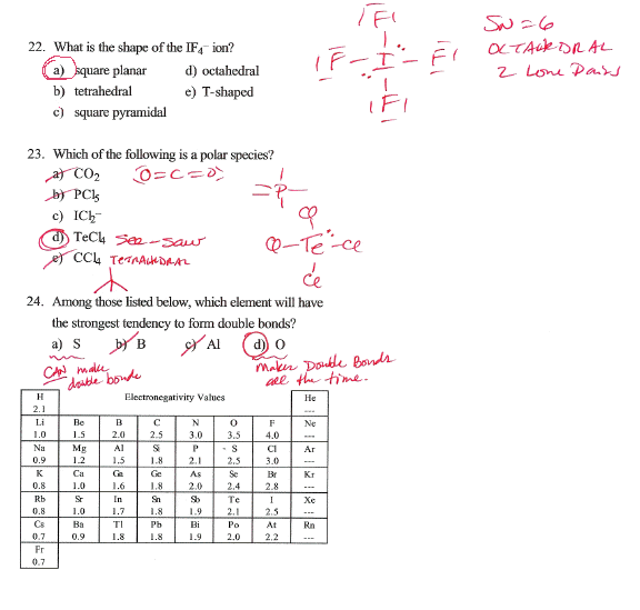 Molecular Structure Worksheet Answers