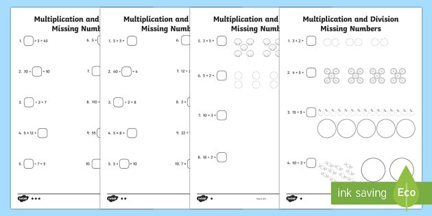Multiplication Activity Sheets