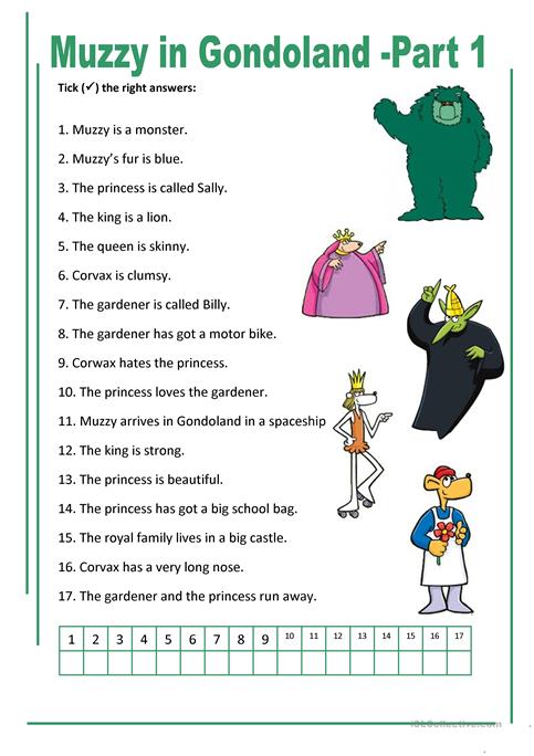 Muzzy In Gondoland 1 6 Worksheet