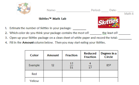New 654 Fraction Worksheet With Skittles