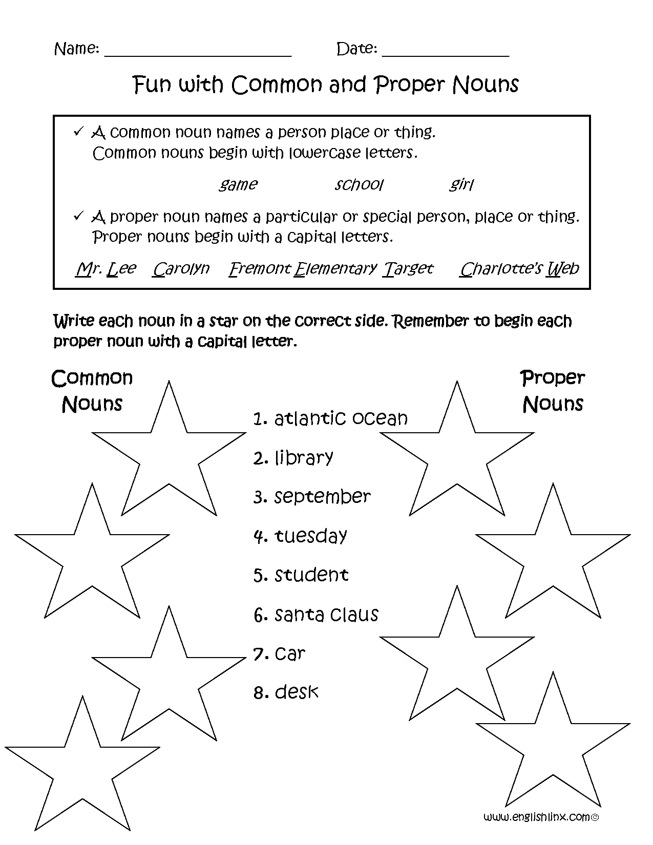 Noun Worksheets For 2nd Grade The Best Worksheets Image Collection