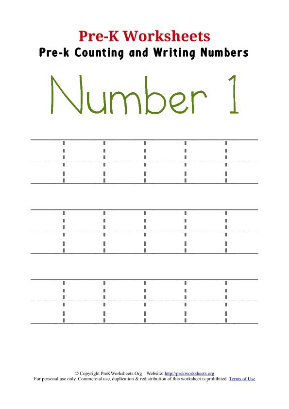Number 1 Preschool Worksheet The Best Worksheets Image Collection
