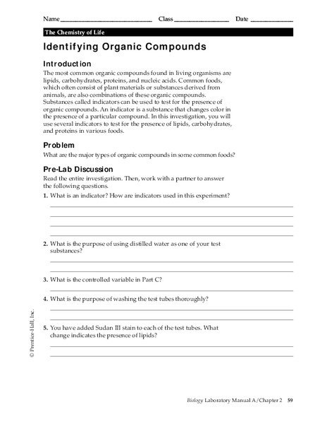 Organic Compound Worksheet The Best Worksheets Image Collection