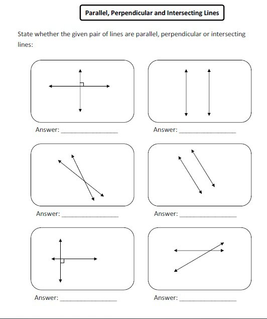 Parallel And Perpendicular Lines Worksheet Parallel And