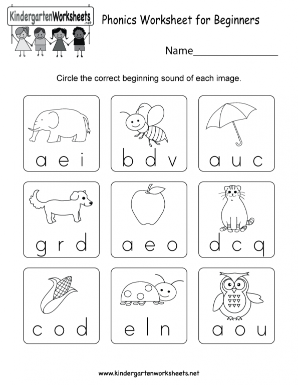 Phonics Worksheet For Beginners Free Kindergarten English Reading