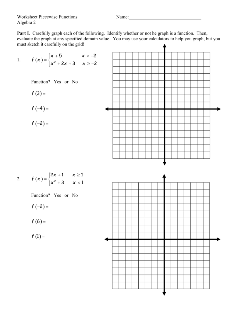 Piecewise Functions Worksheet Kuta