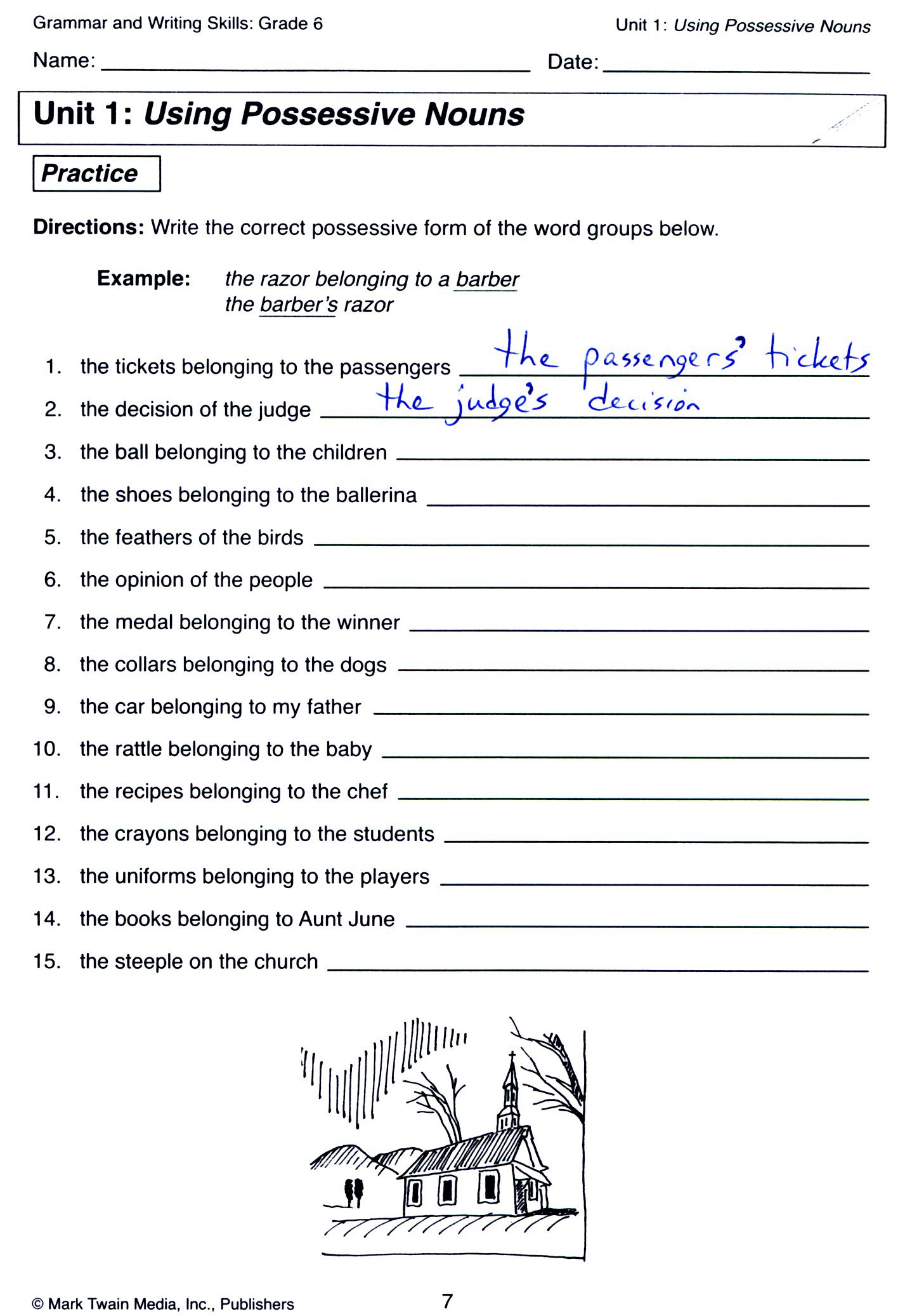 Possessive Pronouns Worksheet 6th Grade The Best Worksheets Image