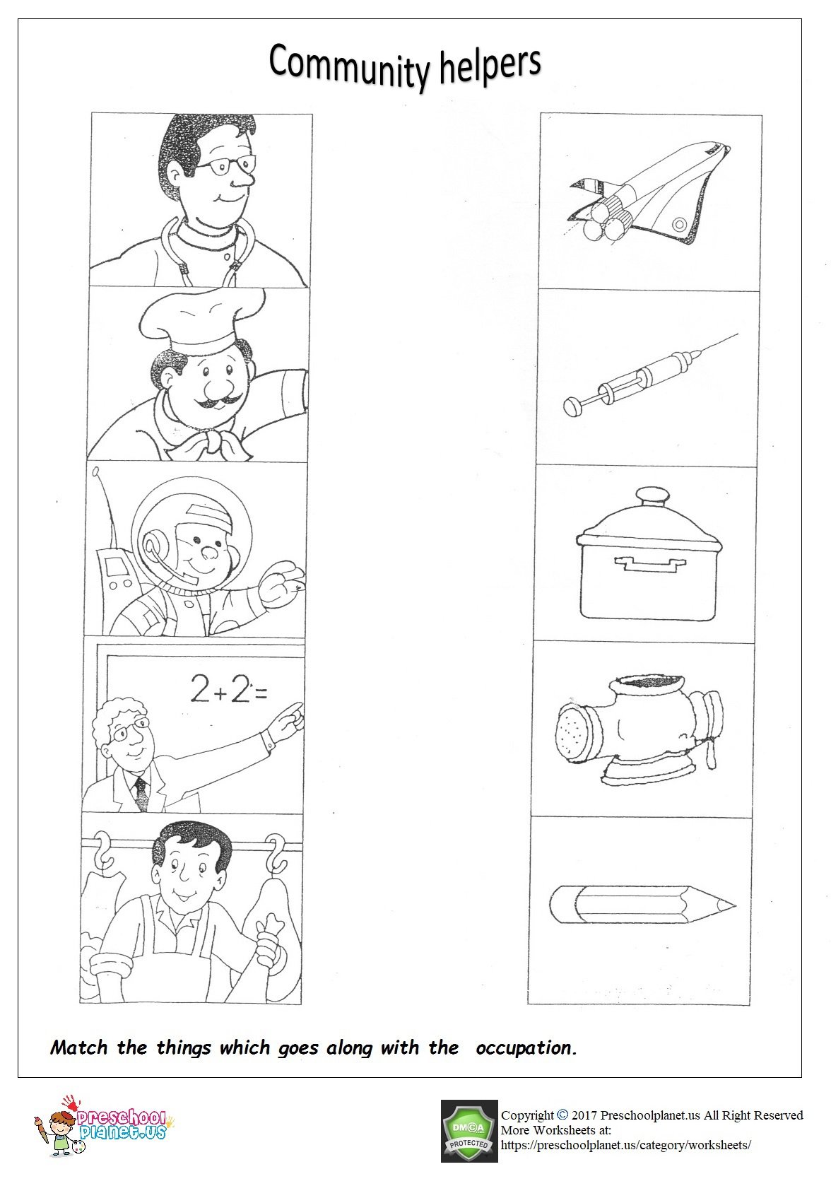 Preschool Worksheet Community Helpers 122494