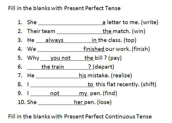 Present Perfect And Present Perfect Continuous Tenses