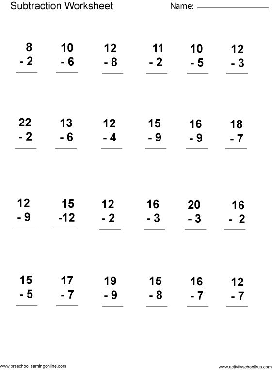 Printable Addition And Subtraction Worksheets For Grade 1