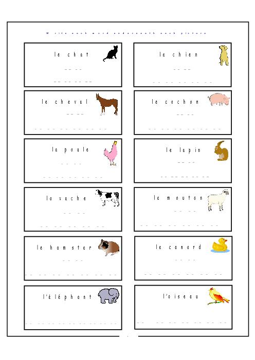 Printable French Worksheets 634084