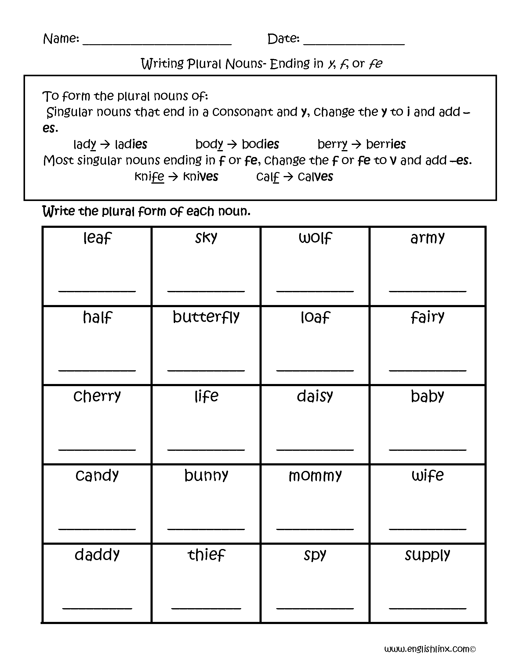 Printable Plural Noun Worksheets The Best Worksheets Image