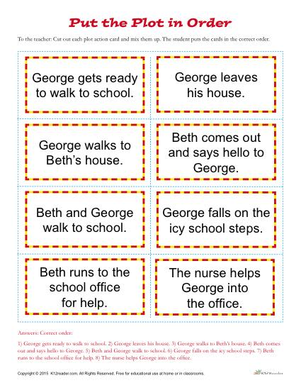 Put The Plot In Order Worksheet