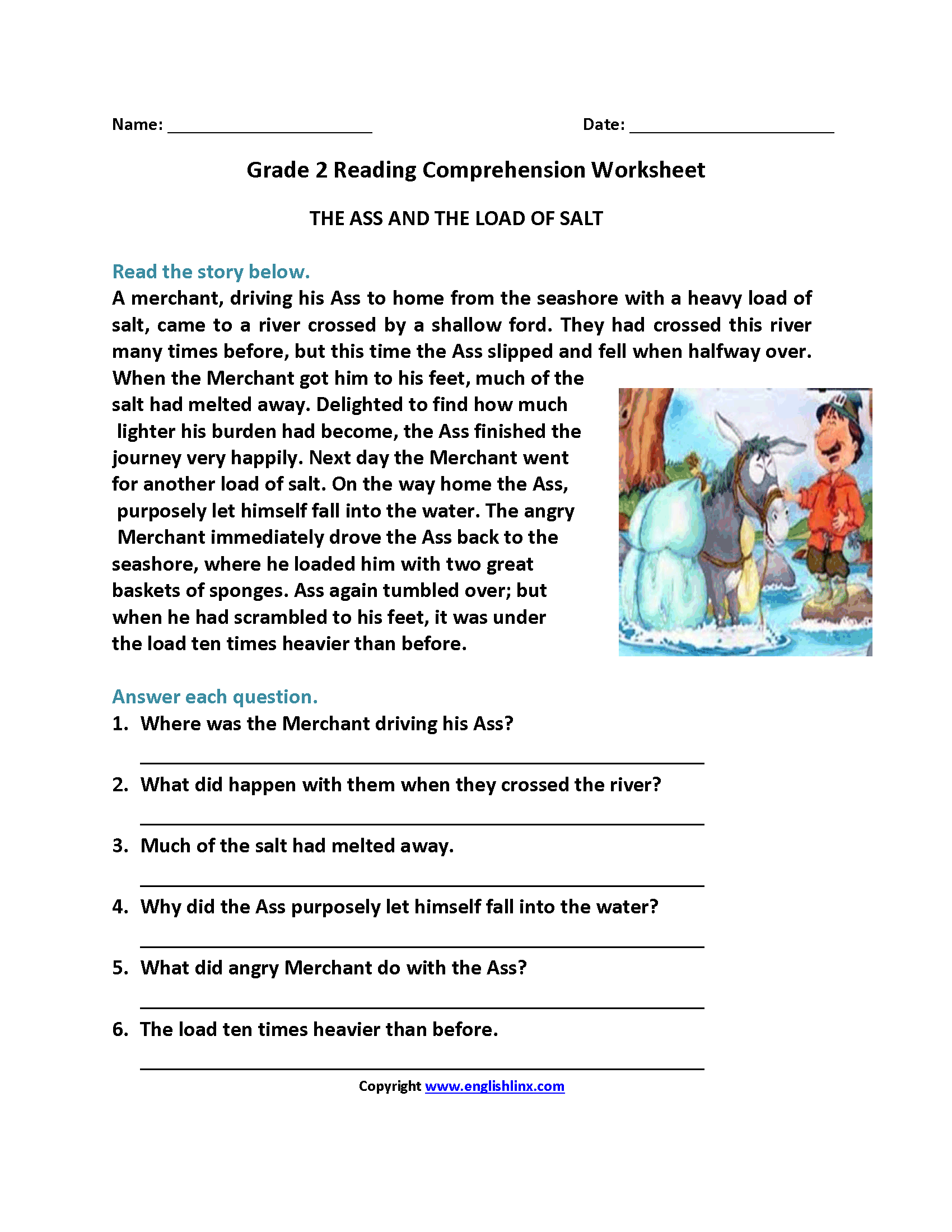Reading Worksheets For 2nd Grade The Best Worksheets Image