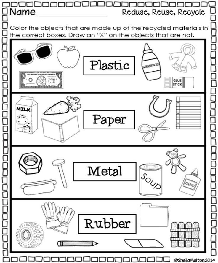 Recycling Worksheets For Kindergarten Free 228728