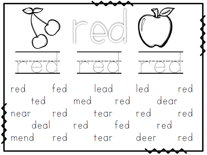 Red Color Worksheets For Kindergarten