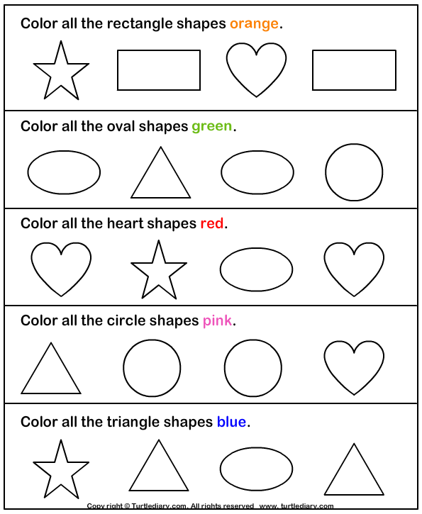 Shapes And Colors Worksheets For Kindergarten The Best Worksheets