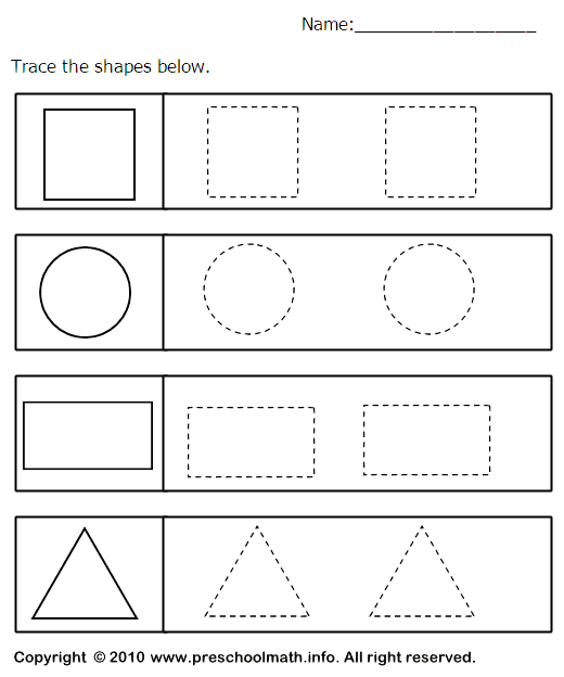 Shapes Worksheet For Preschool Free Preschool Tracing Shape