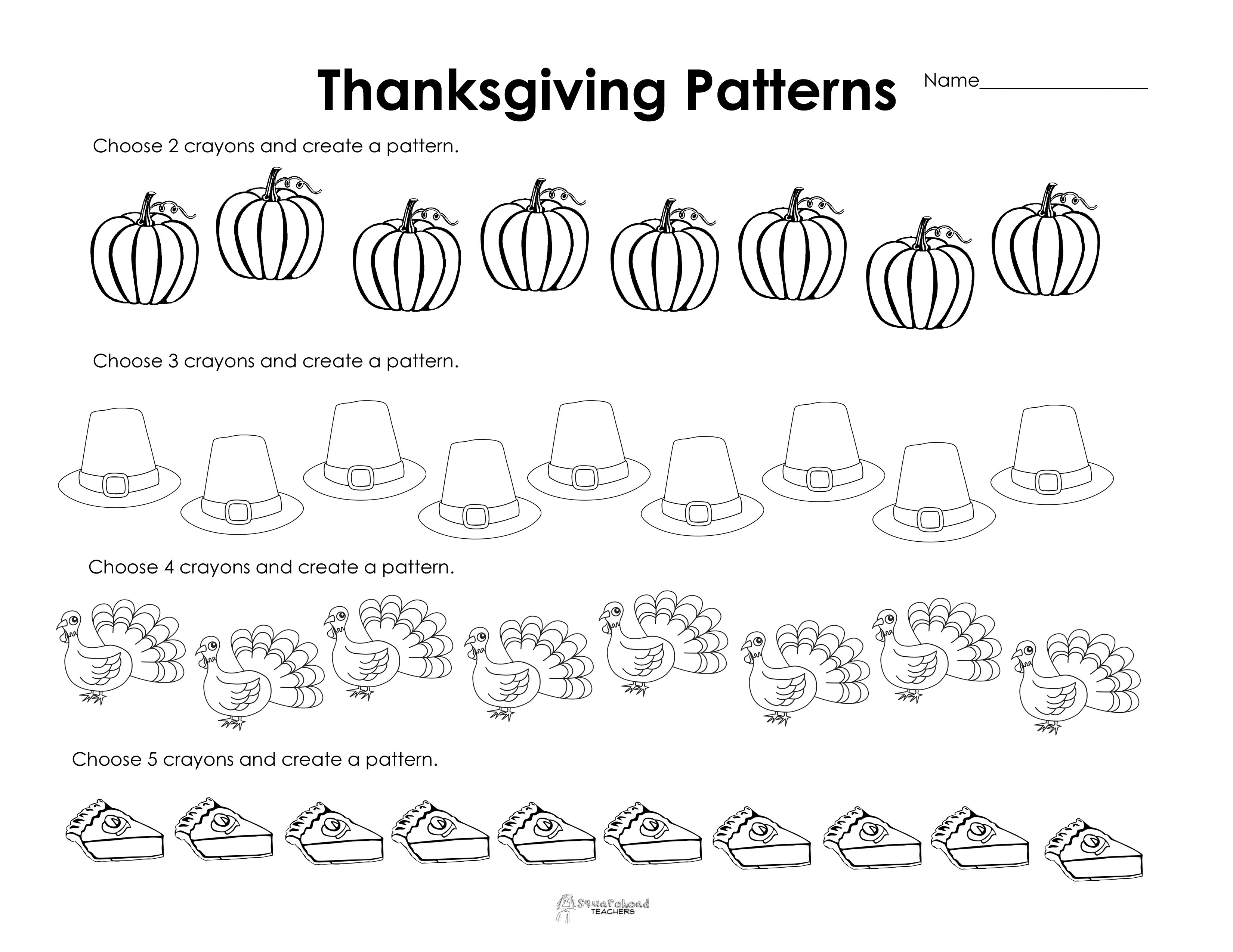 Thanksgiving Worksheets For Kindergarten Math 118320