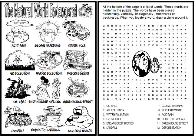 The Natural World Endangered Worksheet