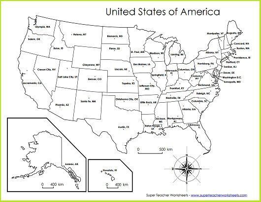 United States Of America Name The State Worksheet The Best