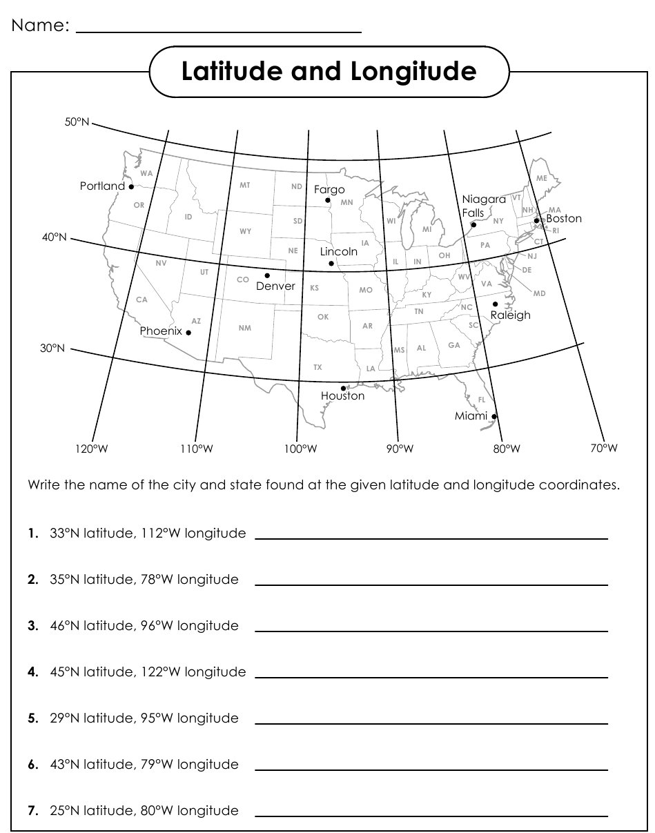Using Latitude And Longitude Worksheet The Best Worksheets Image