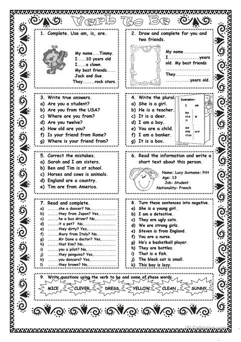 Verb To Be Practice Worksheet