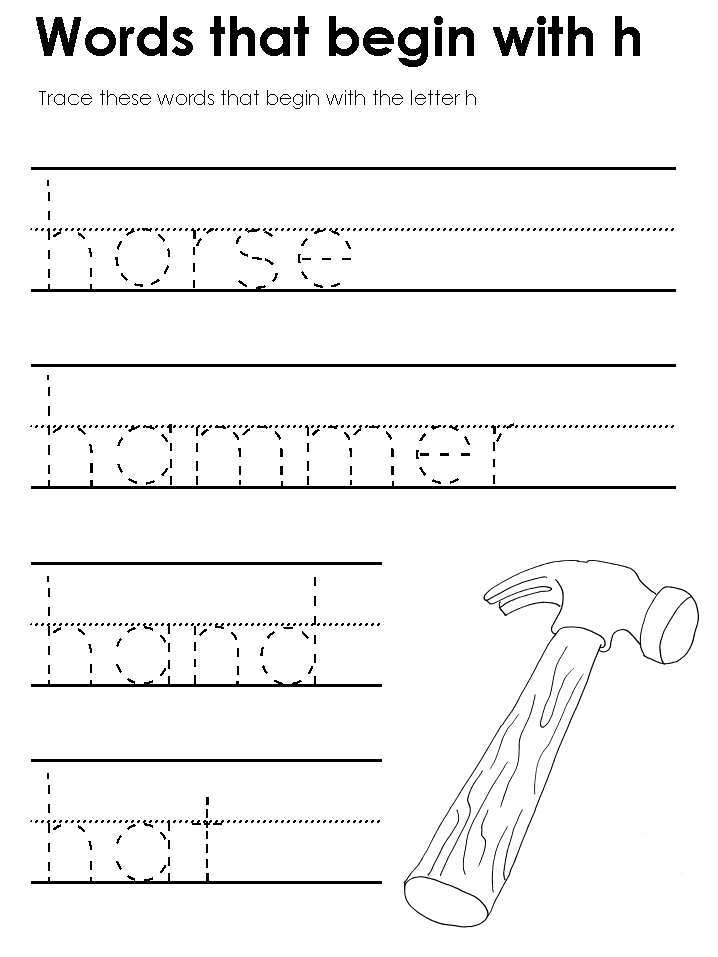 Word Tracing Worksheets Standard Block Printing Tracers Beginning