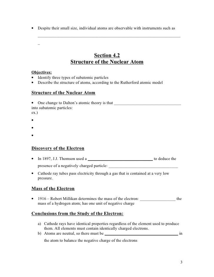 4 2 Structure Of The Nuclear Atom Worksheet Answer Key Unique