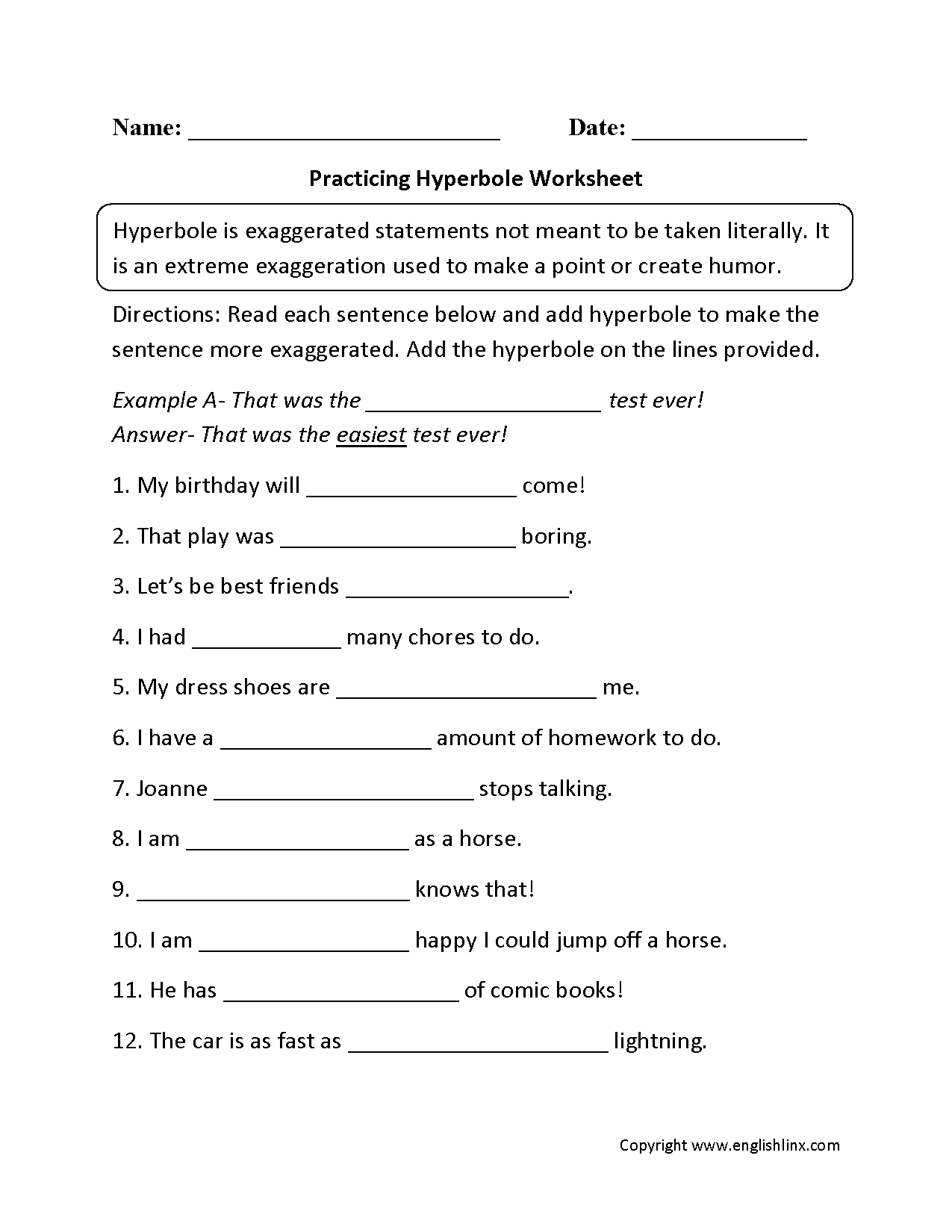 4th Grade Figurative Language Worksheets 261796