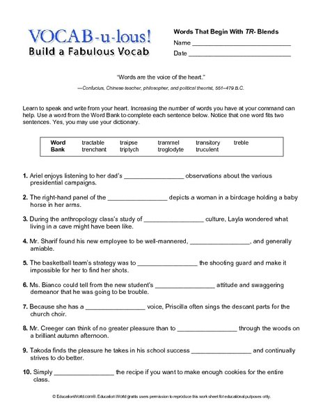 7th Grade Vocabulary Worksheets The Best Worksheets Image | Free