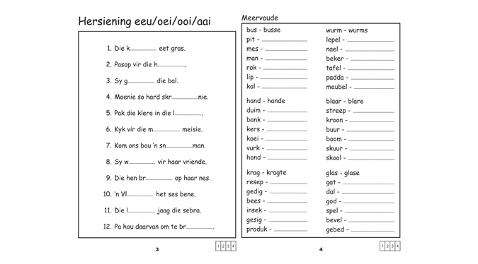 afrikaans worksheets for grade 2