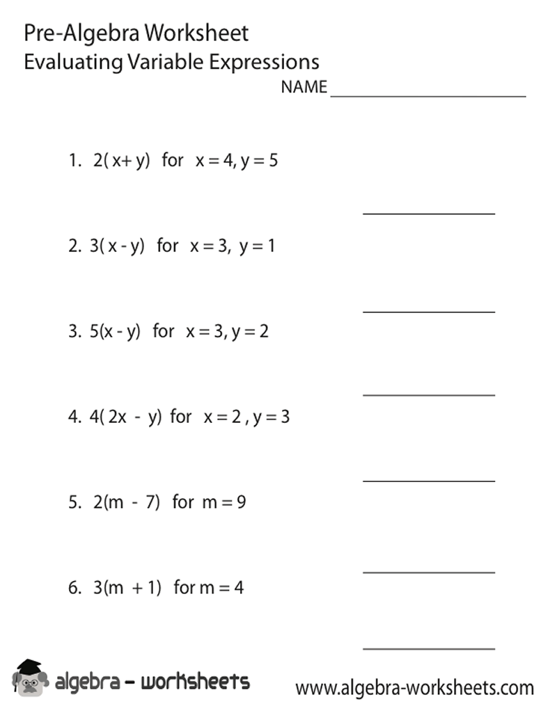 Algebra Worksheets For 6th Grade The Best Worksheets Image