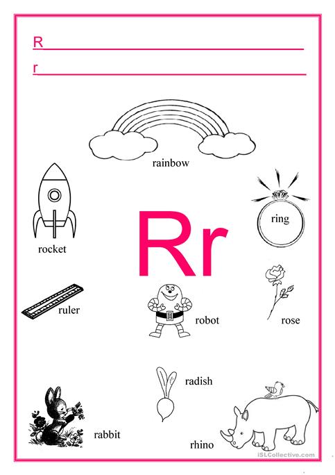 Alphabet Letter R Worksheet