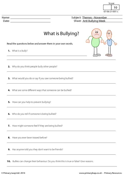 Anti Bullying Worksheets Activities Worksheets For All