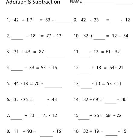 Balancing Math Equations Worksheet Elementary 51024