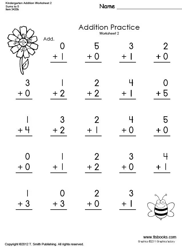 Basic Math Addition Worksheets Kindergarten 574018
