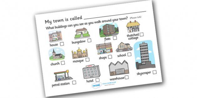Buildings In My Town Worksheet