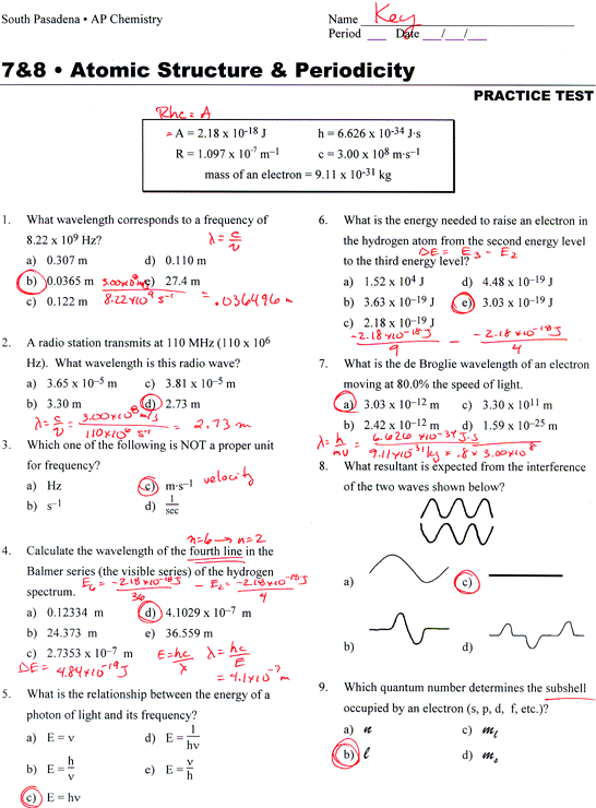 Chapter 4 Atomic Structure Worksheet Chapter 4 Atomic Structure