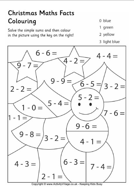 Christmas Math Coloring Sheets Maths Facts Colouring Page 2 Funny