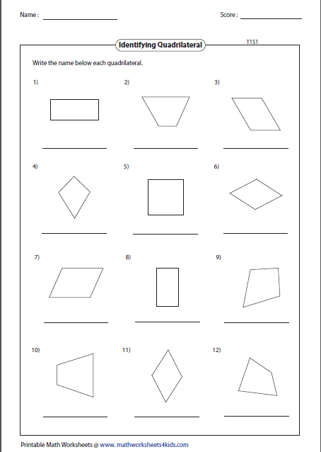 Classifying Quadrilaterals Worksheet Quadrilateral Worksheets