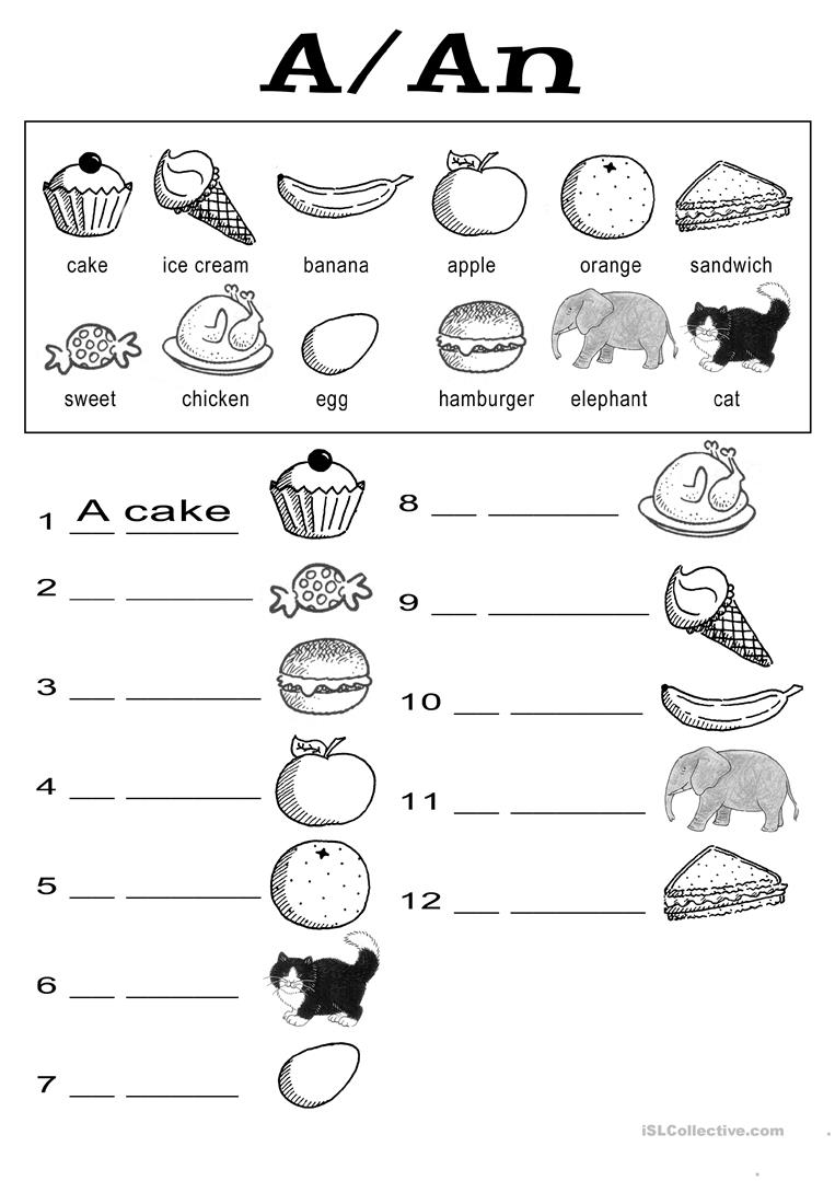 Collection Of A An Worksheets