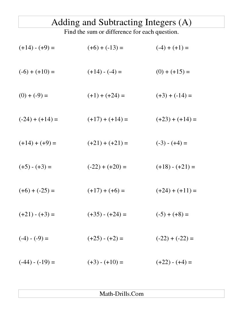 Collection Of Adding Subtracting Multiplying And Dividing Integers ...
