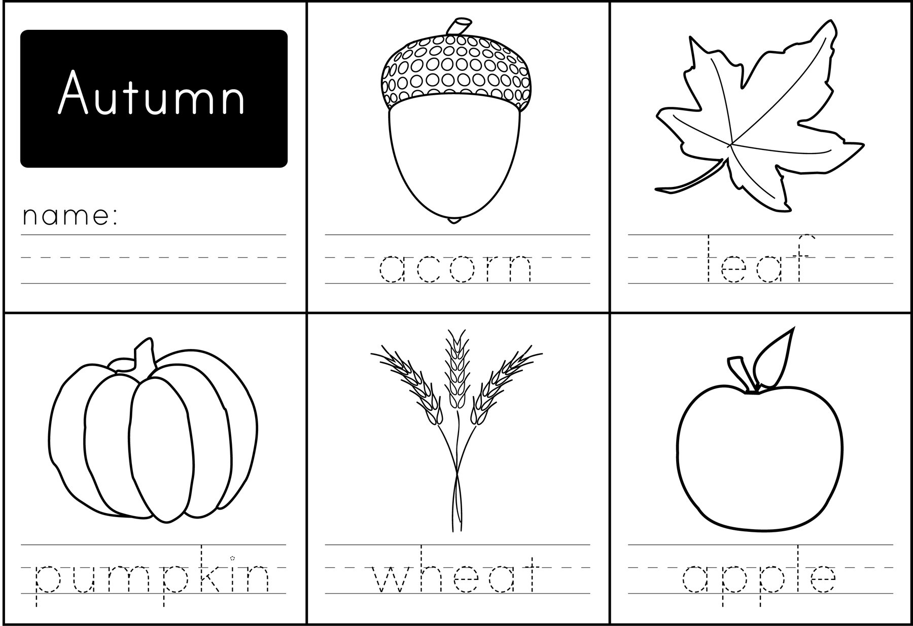 Collection Of Autumn Printable Worksheets Preschool