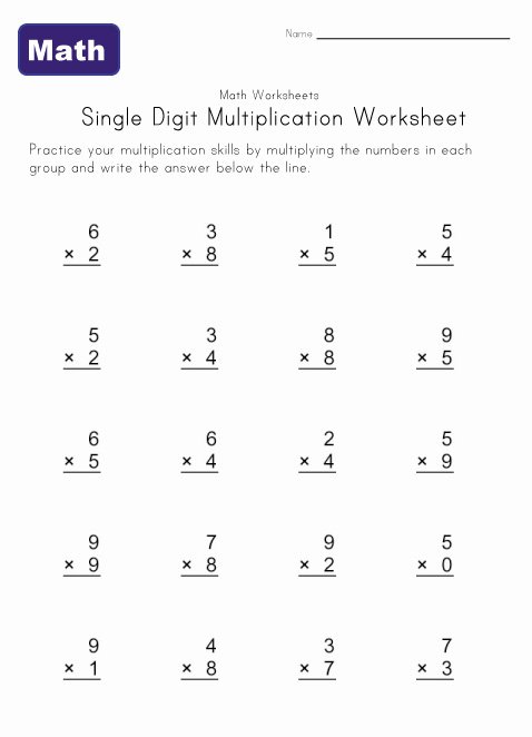Collection Of Basic Multiplication Worksheets Free