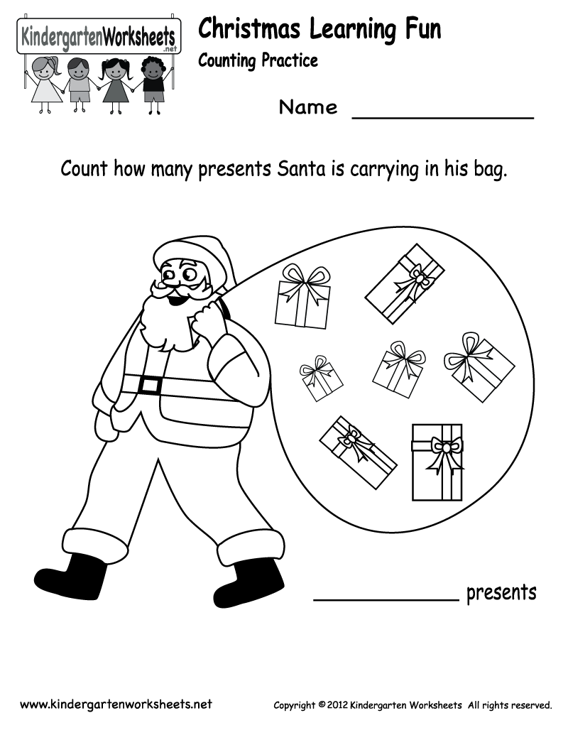 Collection Of Christmas Worksheets For Kindergarten Students