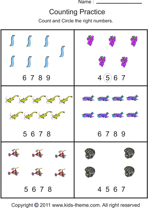 Collection Of Counting 1 10 Worksheets For Kindergarten